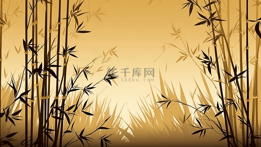 卡通，绿色，树木背景图片_竹子插画背景海报