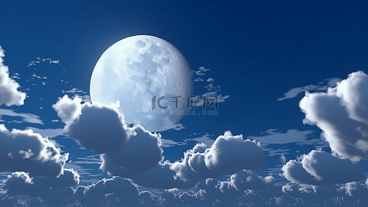 月亮天空云背景图片_月亮天空云朵