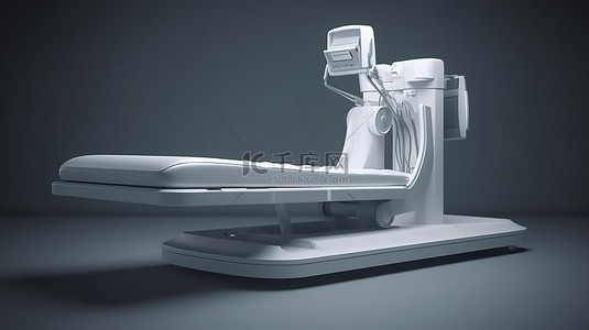 C 臂扫描机的空床 3D 渲染