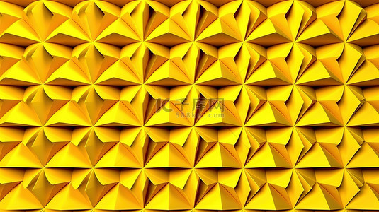用 3d 渲染创建的黄色重复几何图案
