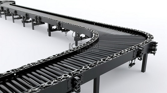 3d 中的橡胶传送带呈现在空白的白色表面上