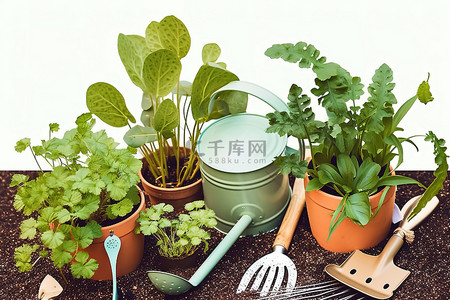 pc水桶背景图片_植物种植工具和浇水桶