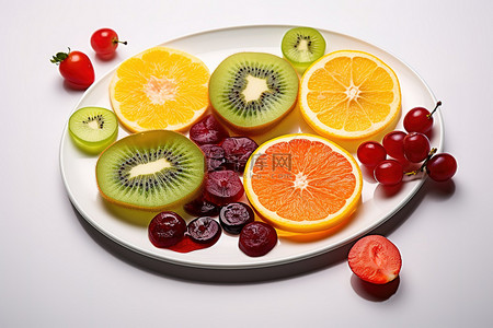 柑橘类水果盘 新鲜水果 切 装饰和食用