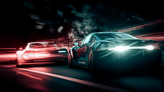 运动创意背景图片_赛车追逐速度运动光线广告背景