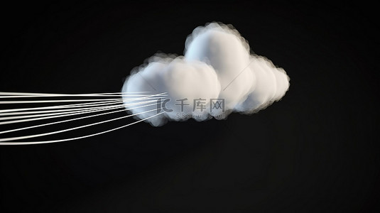 50进度背景图片_云数据存储技术上传带有3D白云和电缆线的进度条