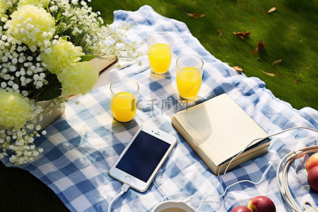 高端手机背景图片_野餐配件和技术