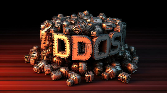 病毒攻击背景图片_Ddos 攻击计算机系统上概念铭文的 3D 渲染