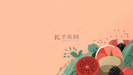 桑葚插画背景图片_食物水果插画背景