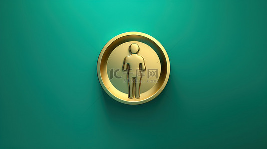社会主核心价值背景图片_潮水绿色背景上的金色男性符号 3d 渲染的社交媒体图标