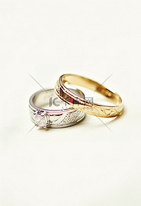 双手带戒指背景图片_这对夫妇收到了结婚订婚戒指和银结婚戒指