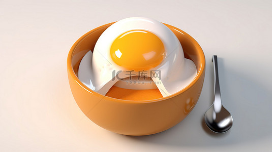 门罗币加密货币的 3D 渲染为单面蛋黄早餐