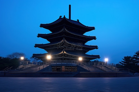 文化旅游日背景图片_黄昏的南东日汉宝塔