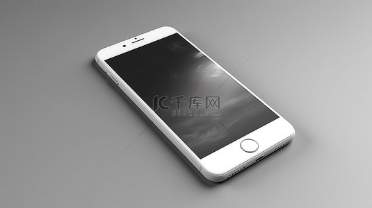 手机聊天背景图片_3D 渲染的白色 iphone 概念独立于孤立的背景