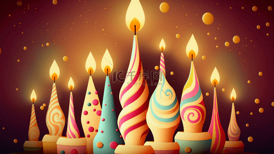 庆典方形蛋糕背景图片_生日可爱造型蜡烛背景