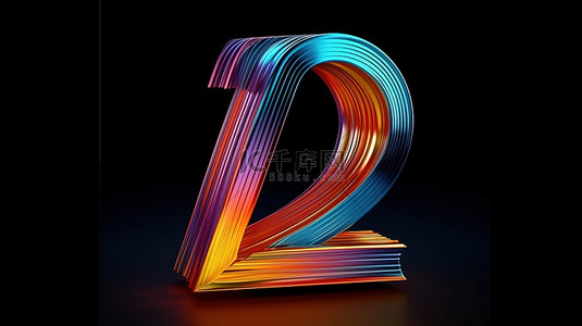 当代彩色 3D 字母表，带有抽象线条字体中的字母 z