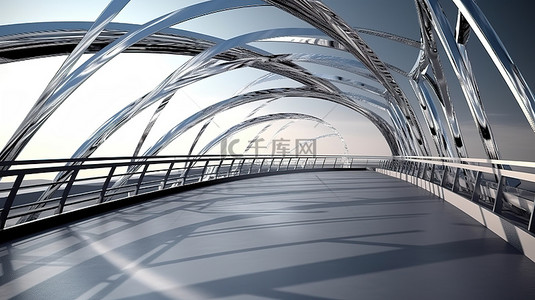 3d 渲染中的当代金属桥