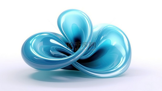 蓝色装饰波线背景图片_3D 雕刻出优雅的蓝色旋转元素