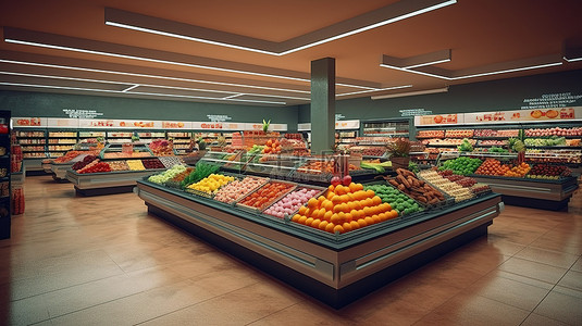 app可视化数据背景图片_3D 可视化超市