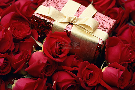 礼物礼物盒背景图片_红玫瑰 情人节最好的罗马鲜花玫瑰