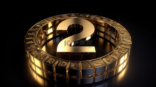 六个六背景图片_52 个金色数字的金属 3D 渲染