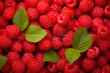 红树莓背景图片_白色背景上红树莓的特写