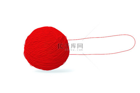 白色背景上旋转的红色纱球的矢量剪贴画图像