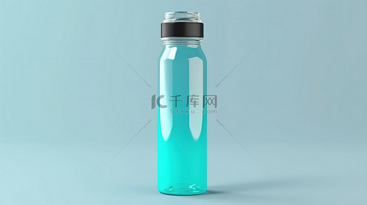 塑料水瓶样机的 3D 插图