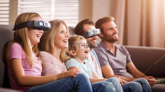 孩子的妈妈背景图片_通过 3D 电视娱乐建立快乐的家庭关系