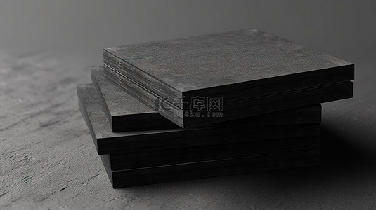 名片框背景图片_混凝土背景 3d 渲染上的四个纹理黑色名片模型的集合