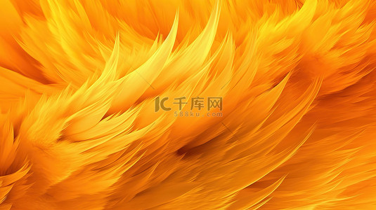 黄色色调抽象火背景的 3D 插图