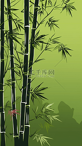 卡通竹子植物背景图片_翠竹背景卡通竹子创意插画自然背景
