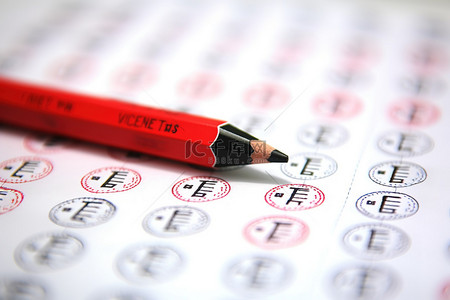 福气测试背景图片_在纸上用红色荧光笔测试标记