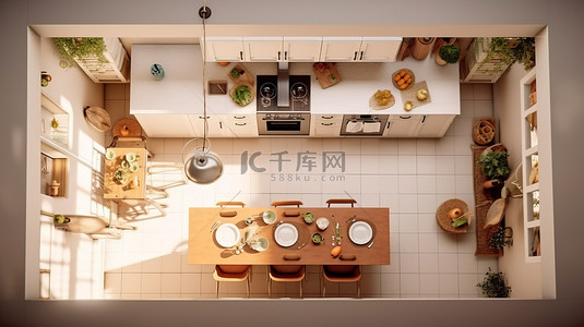 传统厨房背景图片_维也纳椅子为传统厨房的室内增添了经典气息