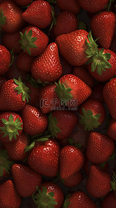 草莓水果插画背景图片_水果草莓叶子