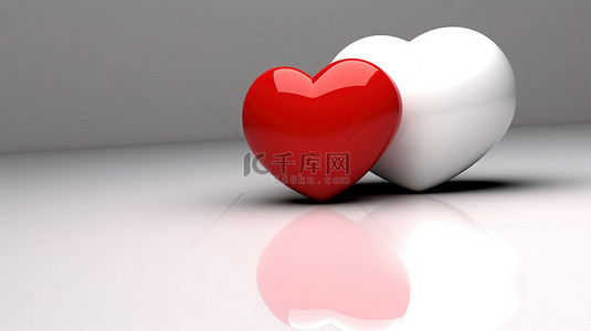 blanco diente 3d sosteniendo un corazón rojo con felicidad