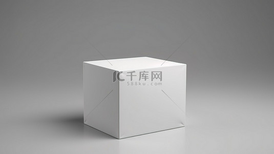 白色包装盒的空白 3D 渲染