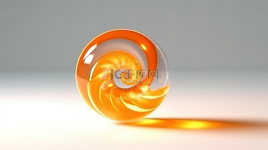 黑科技背景黑色背景图片_橙色螺旋图的 3D 渲染插图