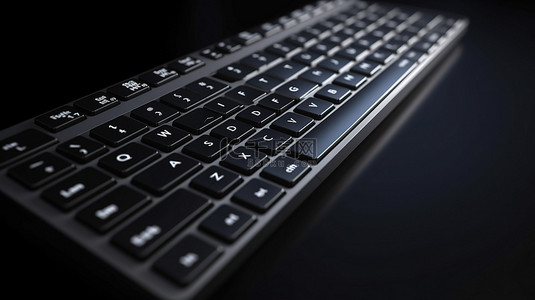 黑色键盘与 3d 渲染中的电子商务键形成对比，描绘了业务与技术的交集