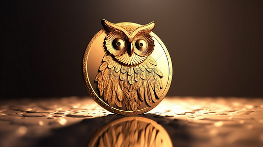 猫头鹰主题 3D 奖章硬币
