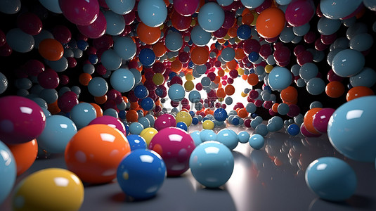 垂直空中彩色 3D 渲染球