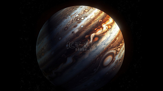 外星空背景背景图片_木星的光辉以 3D 方式照亮宇宙
