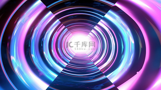 清超背景图片_具有动态颜色变化的 4k 超高清空间隧道的 3D 插图