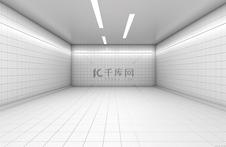 维罗瓷砖背景图片_空荡荡的白色地铁站，白色瓷砖背景上有灯光