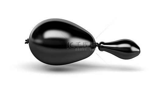 艺术字毛体背景图片_黑色气球在白色背景下的 3D 插图中形成婴儿单词