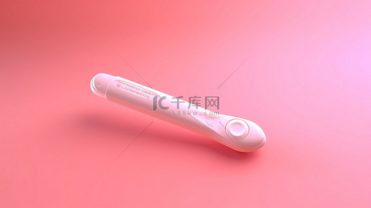 女性体检背景图片_玫瑰粉色背景下充满活力的 3D 渲染乐观塑料妊娠试验