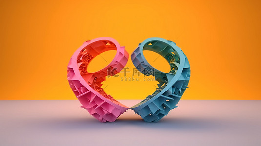3d 渲染男性的同性恋象征作为一对同性恋夫妇