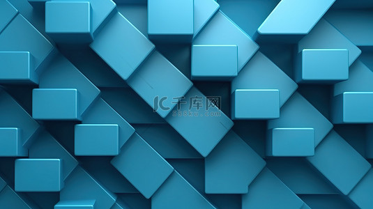 简约的 3D 蓝色背景，带有重复的方形支架，用于产品展示