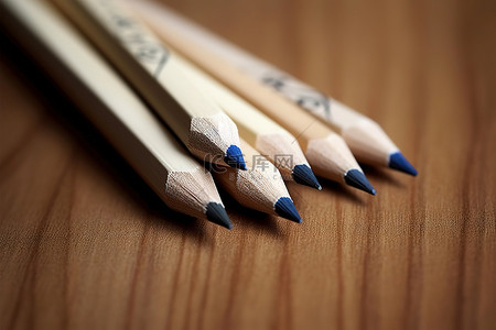 木质铅笔背景图片_木质表面上的一组铅笔