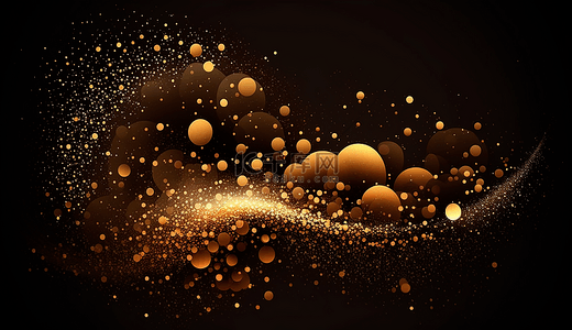 科技粒子特效背景图片_金色光效科技粒子背景