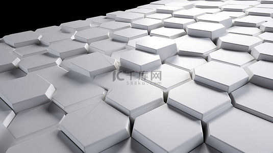 十六角形背景图片_六角形壁纸抽象白色背景与 3D 六角形设计
